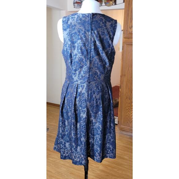 Forever 21 Plus Size Dress XL Blue Sleeveless Lace Fit & Flare Cocktail Glam Y2K - Picture 8 of 8